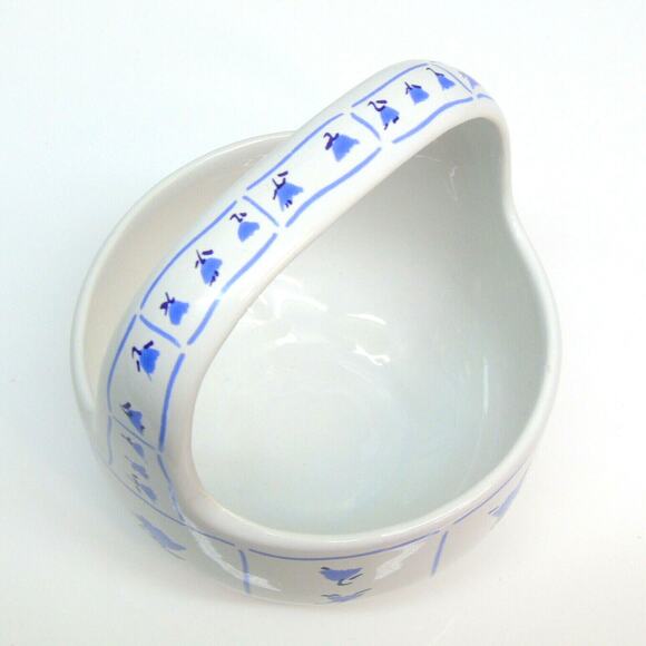 Block Bernarda Blue Fields Basket Portugal Pottery J Prince & G Gulotta Vtg 80s - Picture 5 of 6